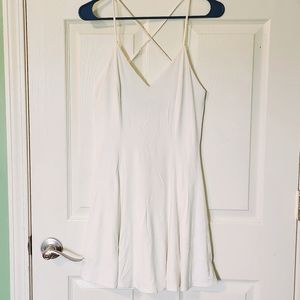 White spaghetti trap dress, size small